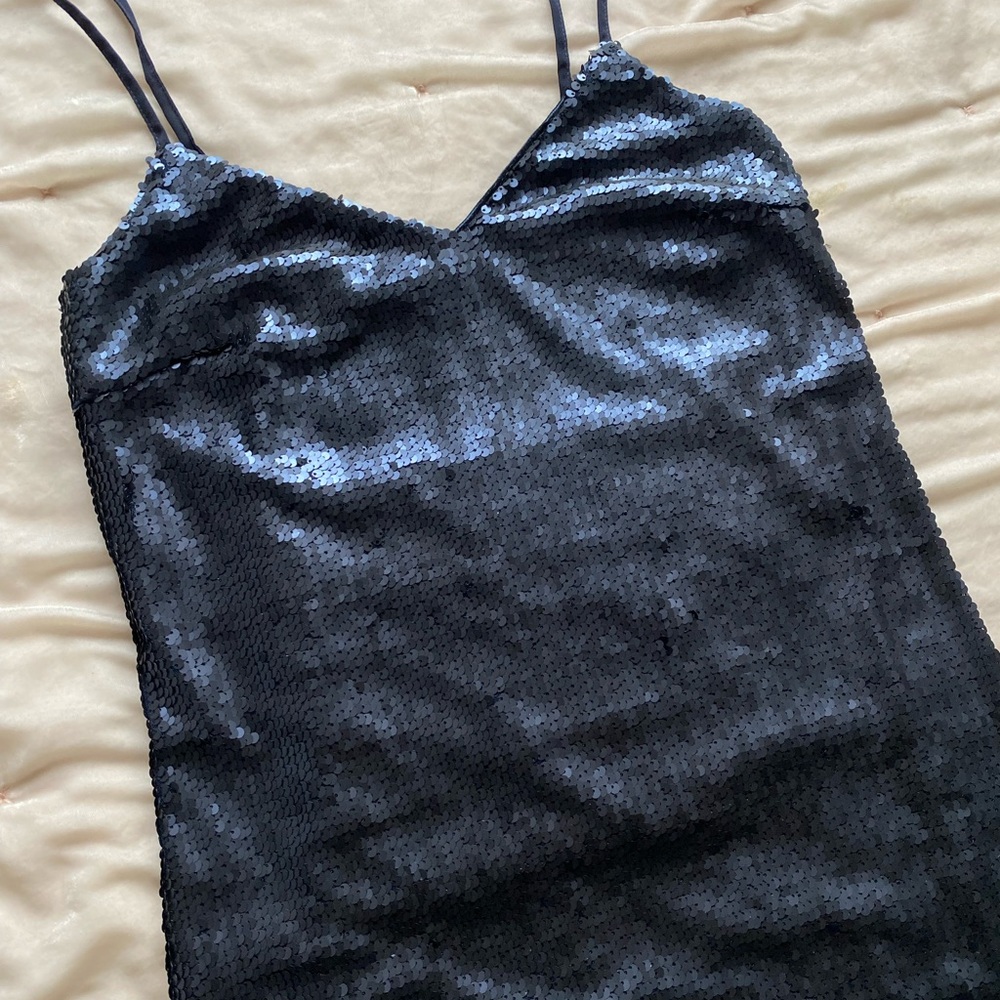 sequins mini slip dress